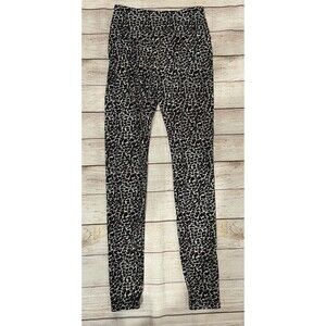 Lou & Grey Cheetah Animal Print Knit Leggings Stretch Wide Waist Band Size XS